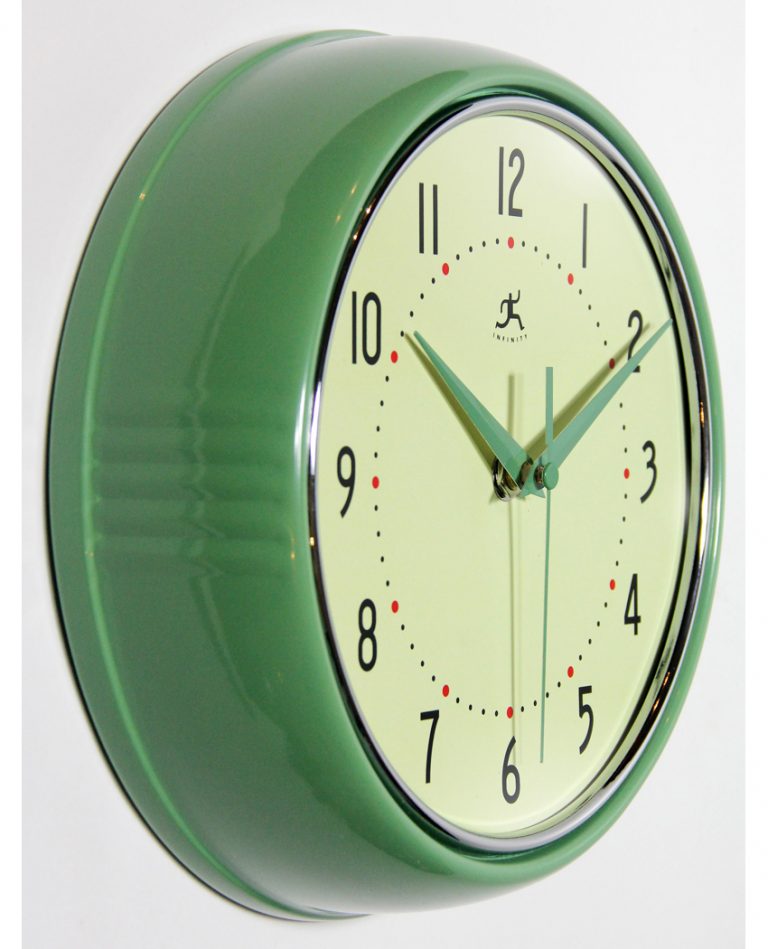 9.5 inch Retro Green; a Green Aluminum Wall Clock Clock by Room