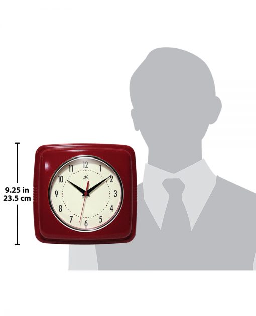 square red retro wall clock for scale 9 inch