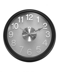 grey and black modern office wall clock