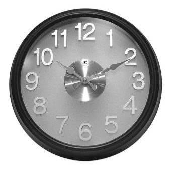 grey and black modern office wall clock