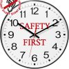 12 inch Safety First - Black; Resin Wall Clock