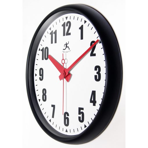 from left side black impact wall clock 15 inch