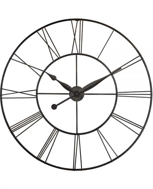 45 inch Skyscraper XXL; a Black Steel Wall Clock