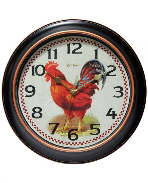 Red Rooster Wall Clock kitchen