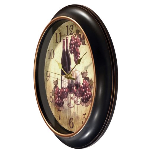from left side wine pinot wall clock 12 inch