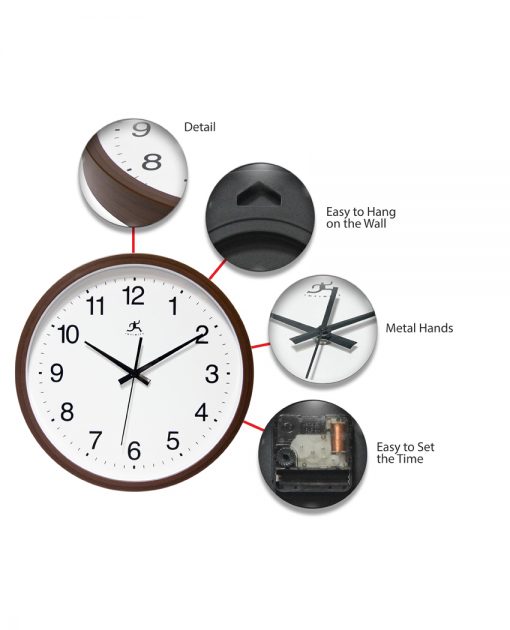 features of walnut resin wall clock