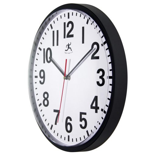from left side pure black wall clock 13 inch