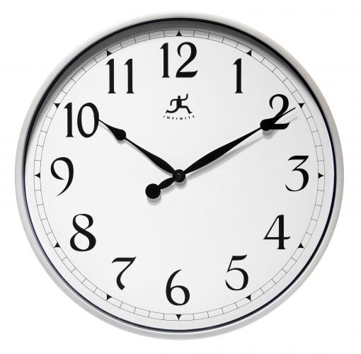 silver office wall clock 18 inch