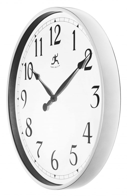 from left side silver office wall clock 18 inch