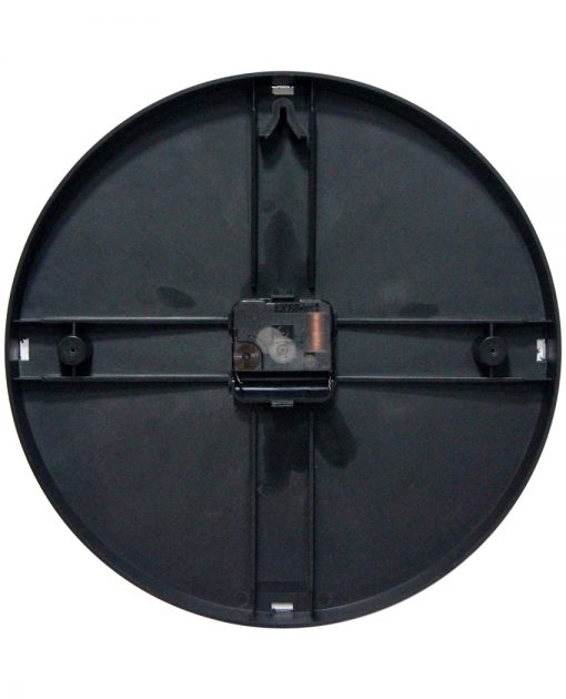 back of safety first black wall clock 12 inch for office