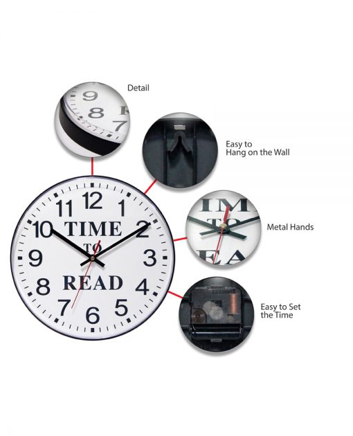 time to read wall clock features 12 inch metal hands easy to hang easy to read