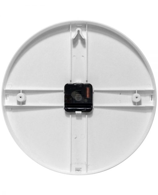 back of prosaic white wall clock 12 inch