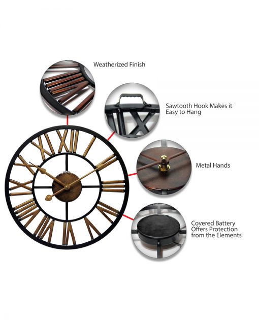 features of micro fusion metal wall clock 14 inch