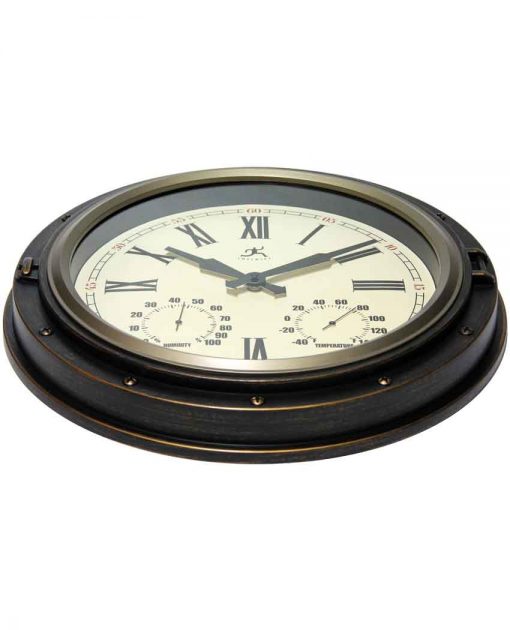 indoor outdoor wall clock with thermometer