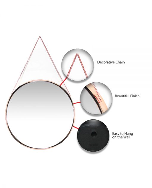 features of franc rose gold wall mirror