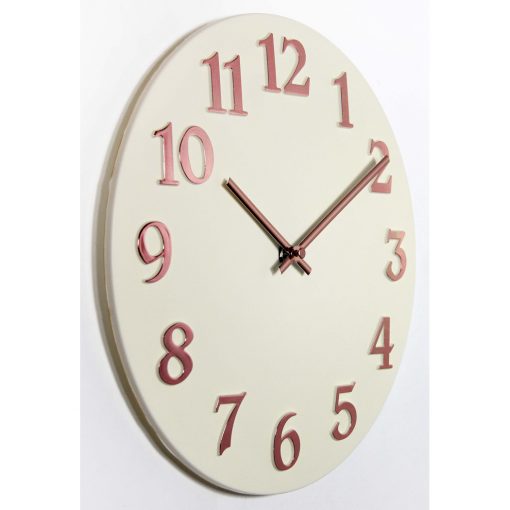 ivory vogue right side view pink numbers 12 inch wall clock