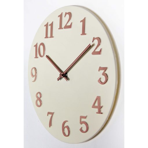 left side view of vogue ivory wall clock 12 inch