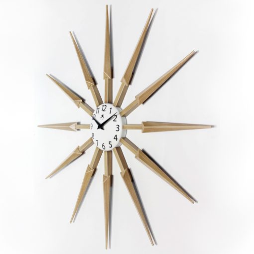 left side view 24 inch celeste large wall clock mid century modern