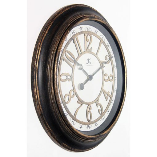 right side view of harbor brown rustic wall clock large