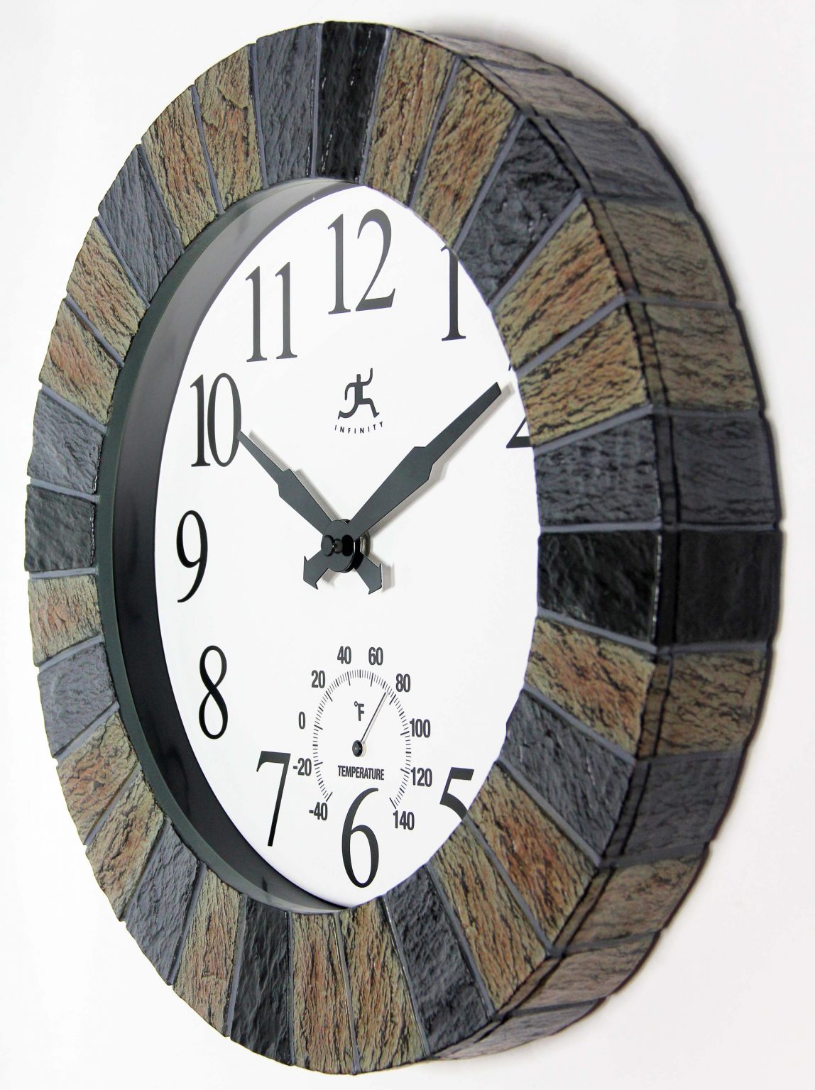 13" In/Outdoor Faux Slate Clock