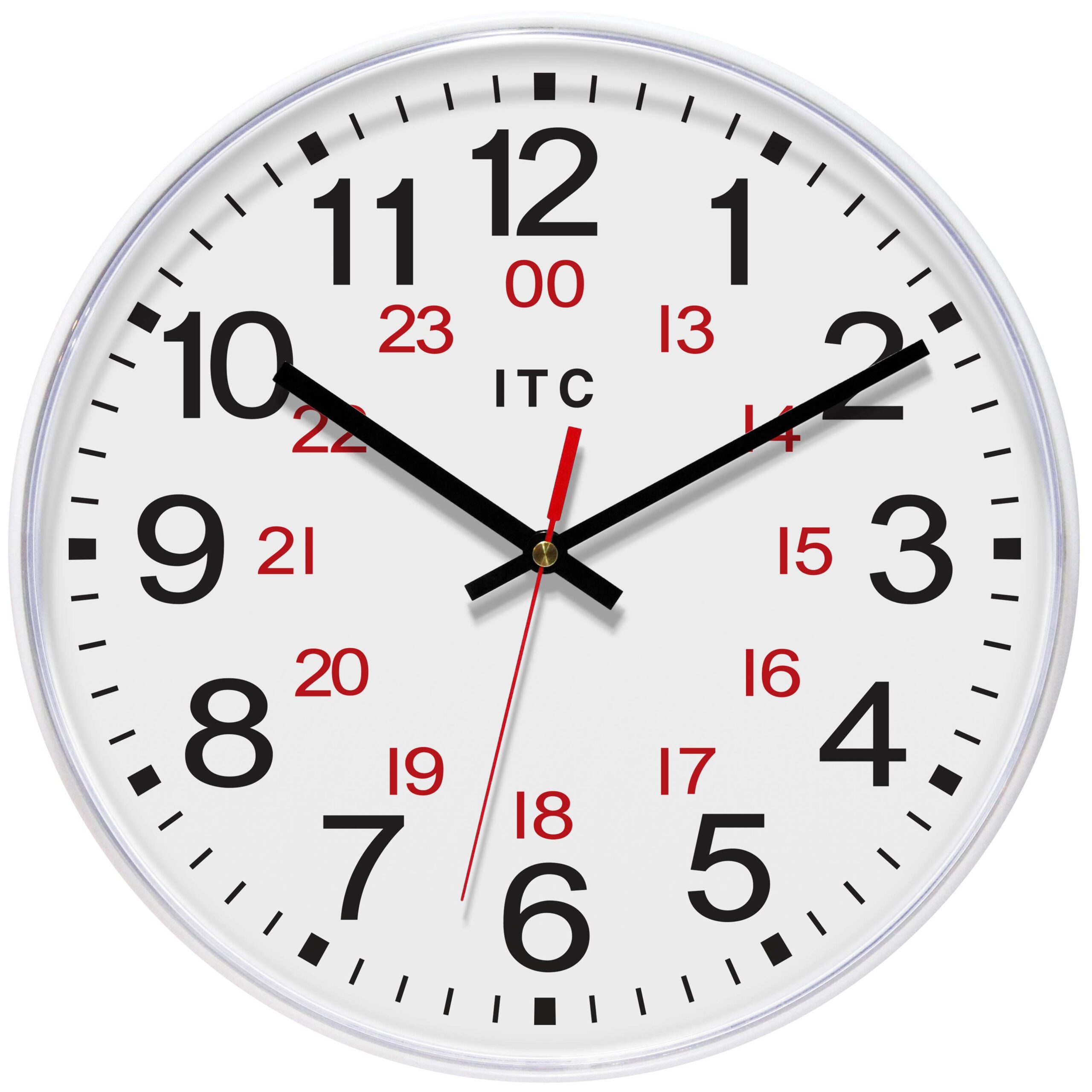 COMING SOON! - Prosaic White 24-Hour Wall Clock 12 in.