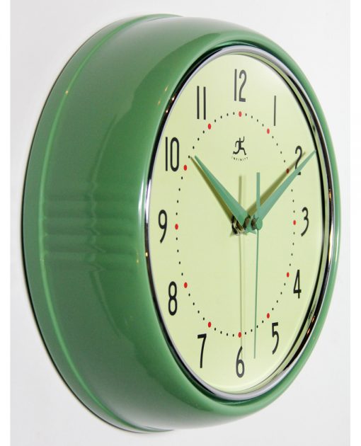 from right side retro green diner wall clock 9 inch