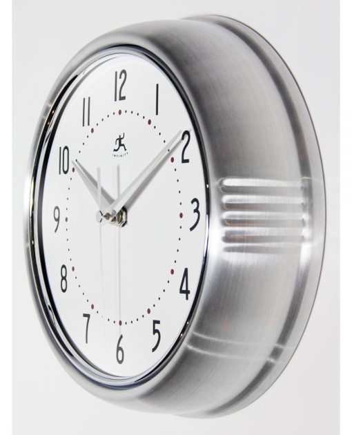 from left side retro silver wall clock 9 inch kitchen small