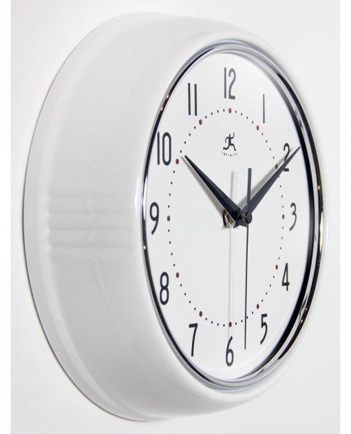 from right side retro white wall clock 9 inch