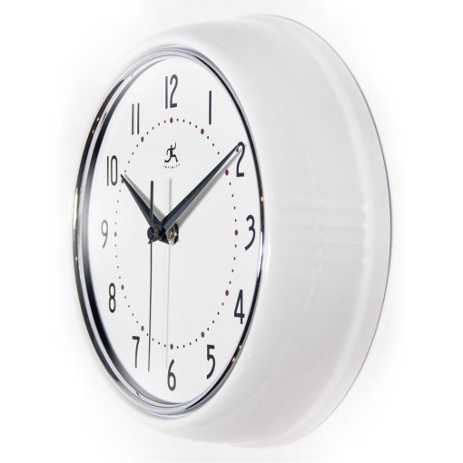 from left side retro white wall clock 9 inch
