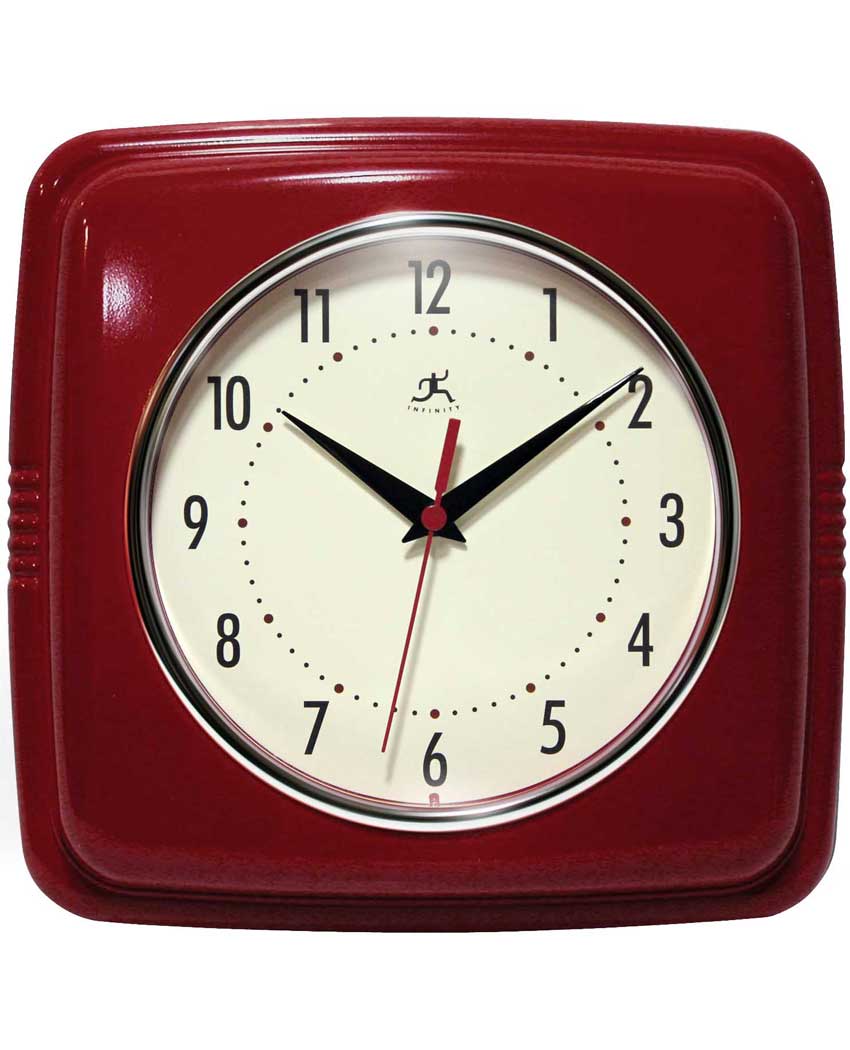 retro red wall clock 9 inch kitchen