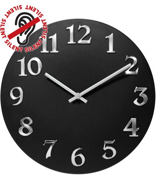 12 inch Vogue Black Resin Wall Clock for indoor