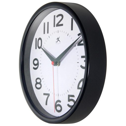 from left side black metro wall clock
