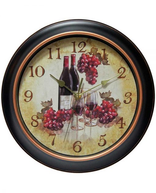 pinot wall clock black 12 inch