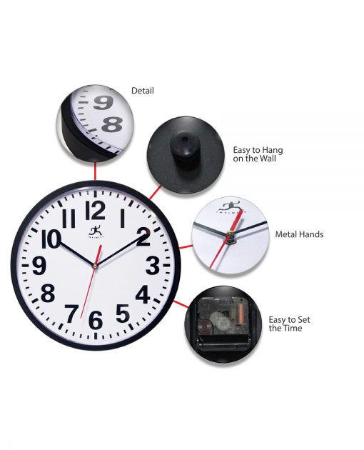 features of pure black wall clock