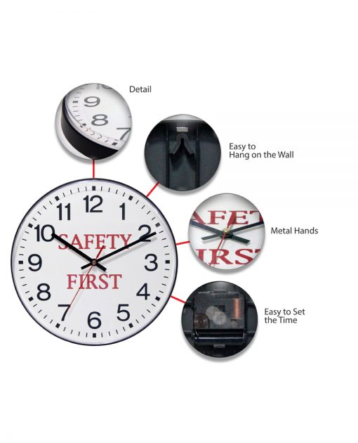 safety first features wall clock 12 inch
