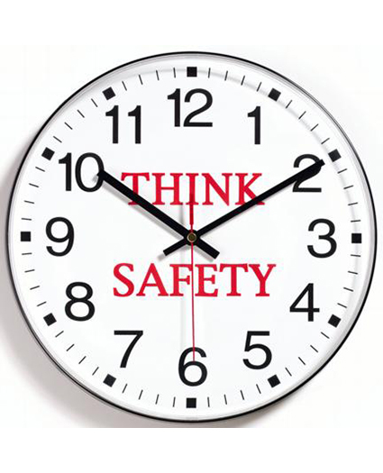 14529Bk3558 think safety wall clock