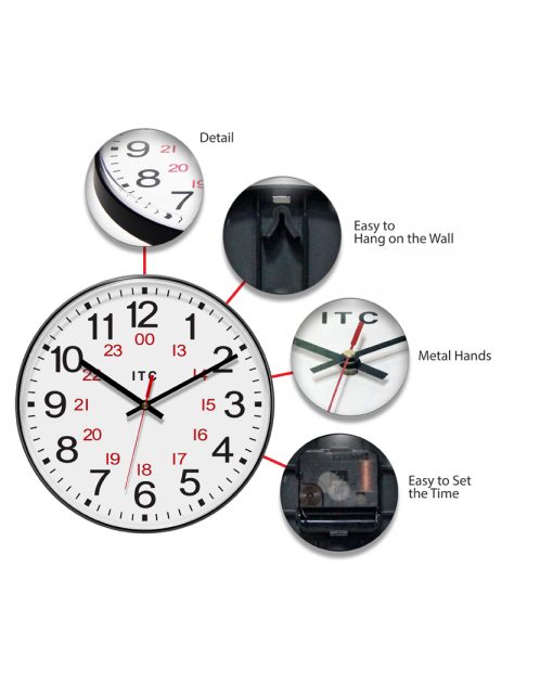 features of prosaic brown wall clock 12 inch