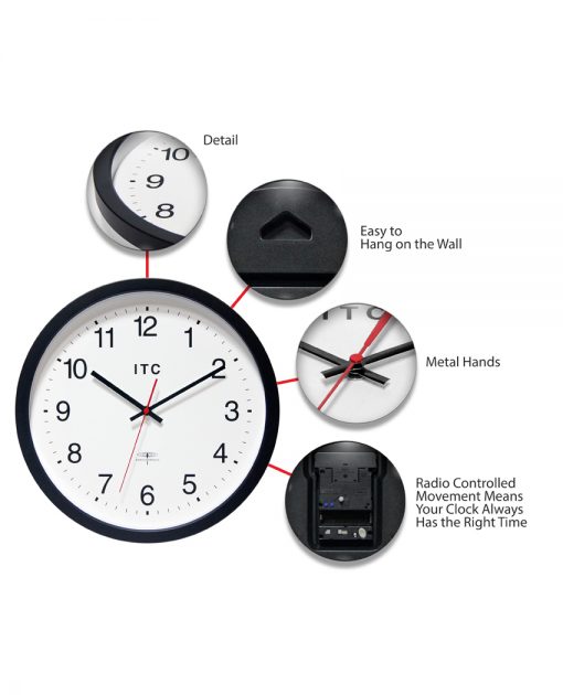 features of time keeper brown resin wall clock 14 inch