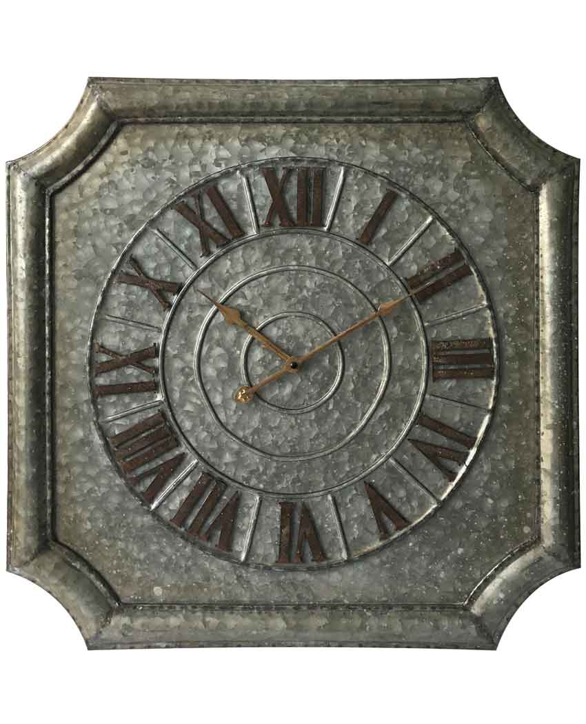 22.75 inch Stamped Galvanised Metal Wall Clock