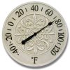 15 inch Blanc Fleur; White Polyresin Wall Clock