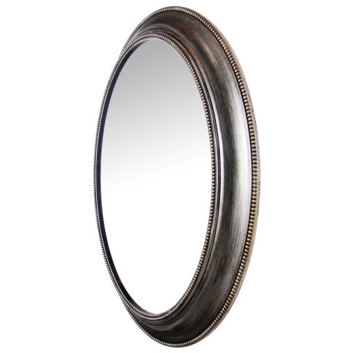 antique silver oval wall mirror 30 inch