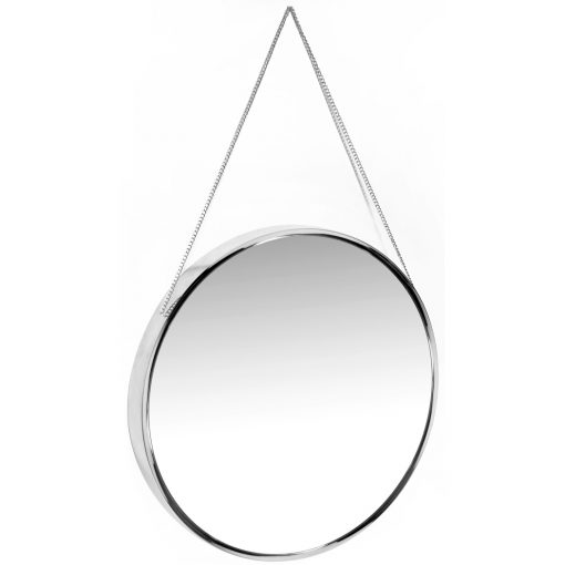 view from left of franc silver round wall mirror 17 inch