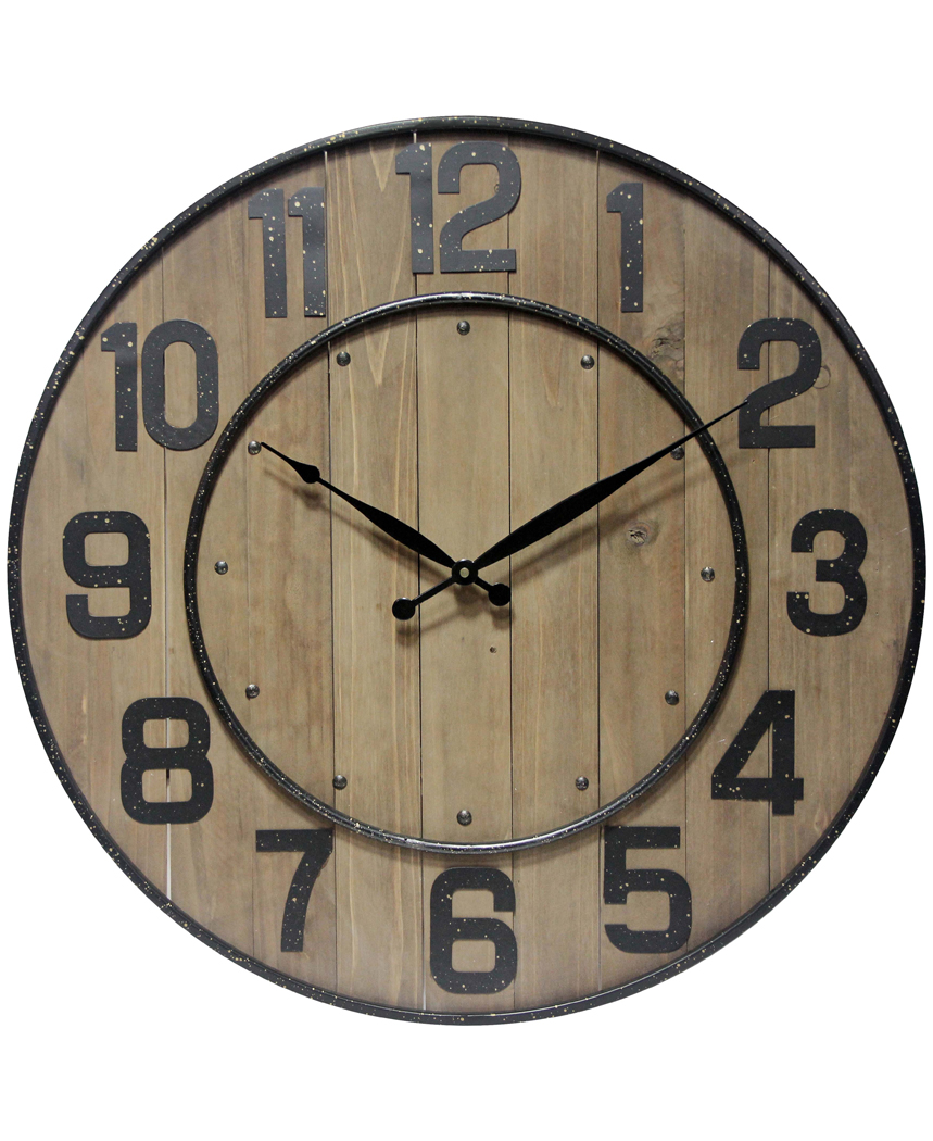 wine barrel wall clock with numbers large wooden