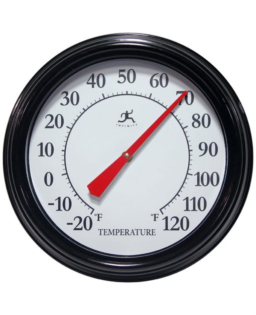 indoor outdoor thermometer black 12 inch wall garage