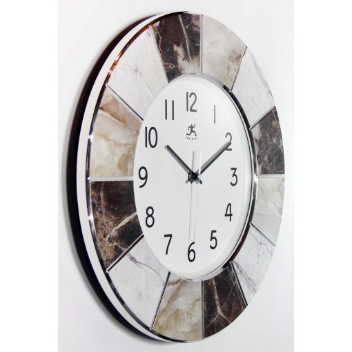 right side view of modern marble office clock cheap 16 inch