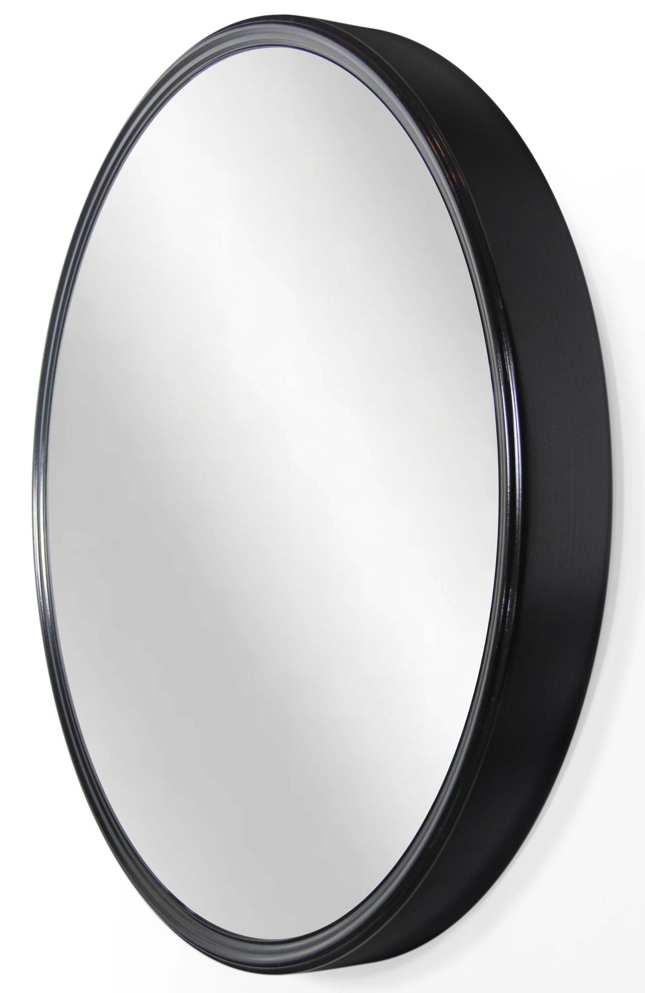 24inch Diameter Deep Metal Wall Mirror; Black Clock by Room