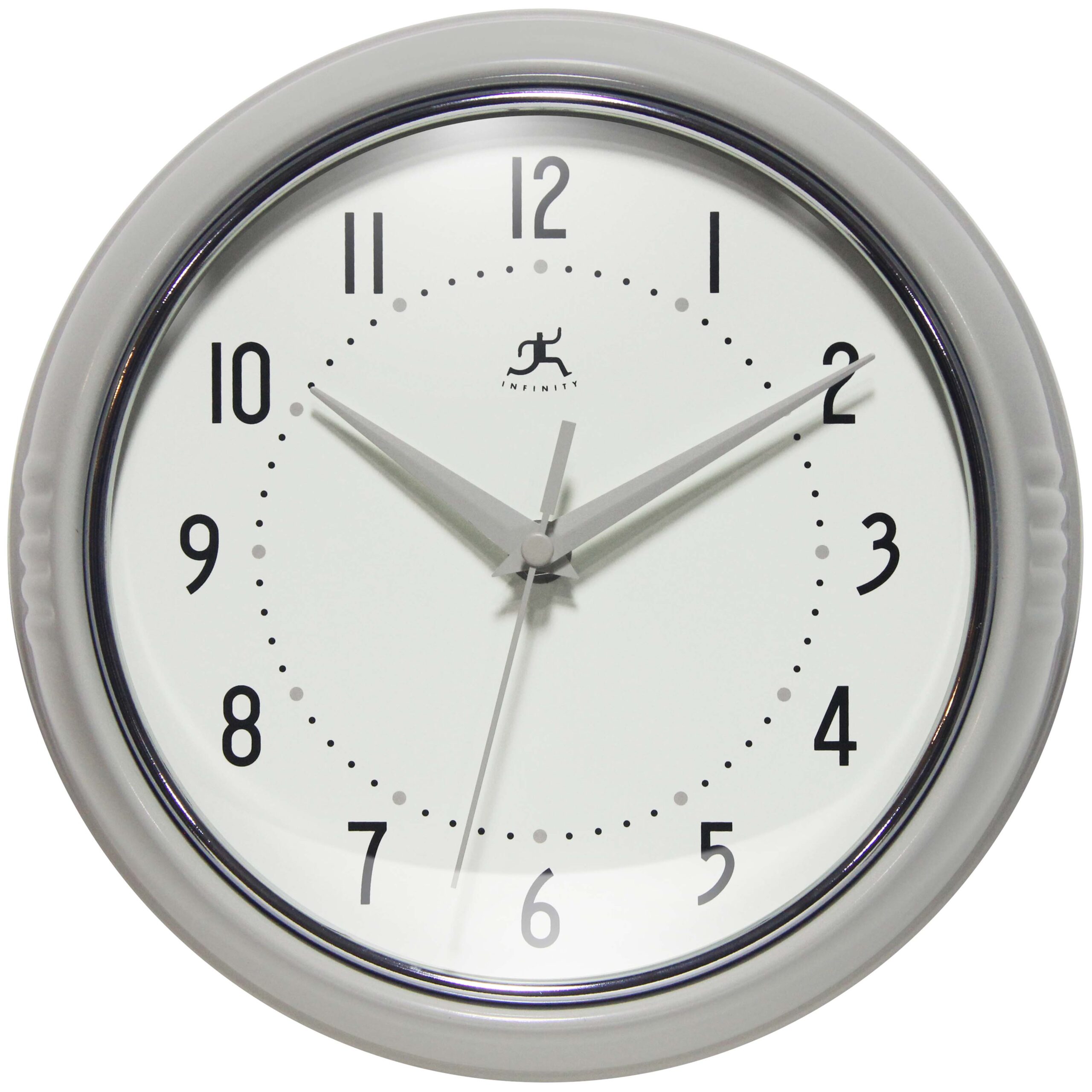COMING SOON! - Round Retro Stone Grey Aluminum Wall Clock 9.5 in.